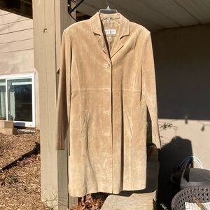 Jones New York Camel Suede Trench Coat